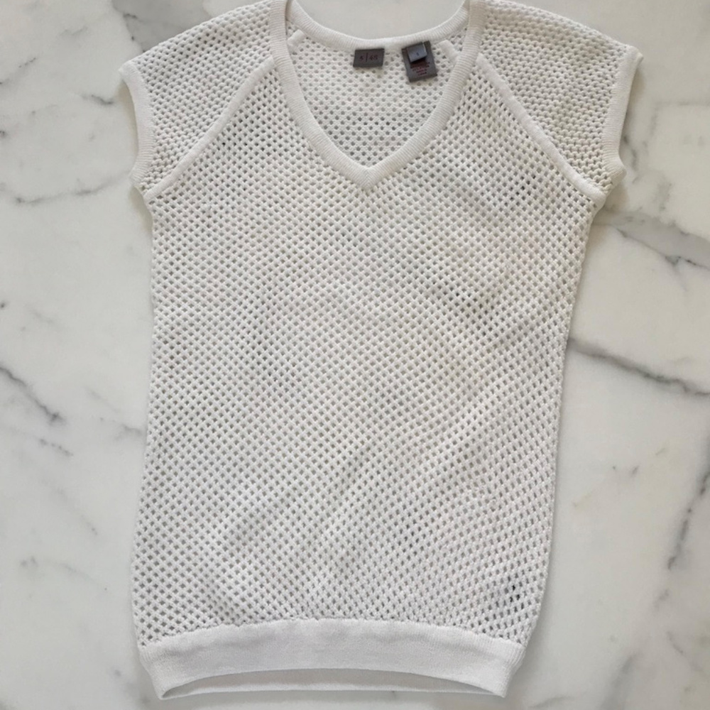 Saks Fifth Avenue 5/48 Mesh Knit Top
